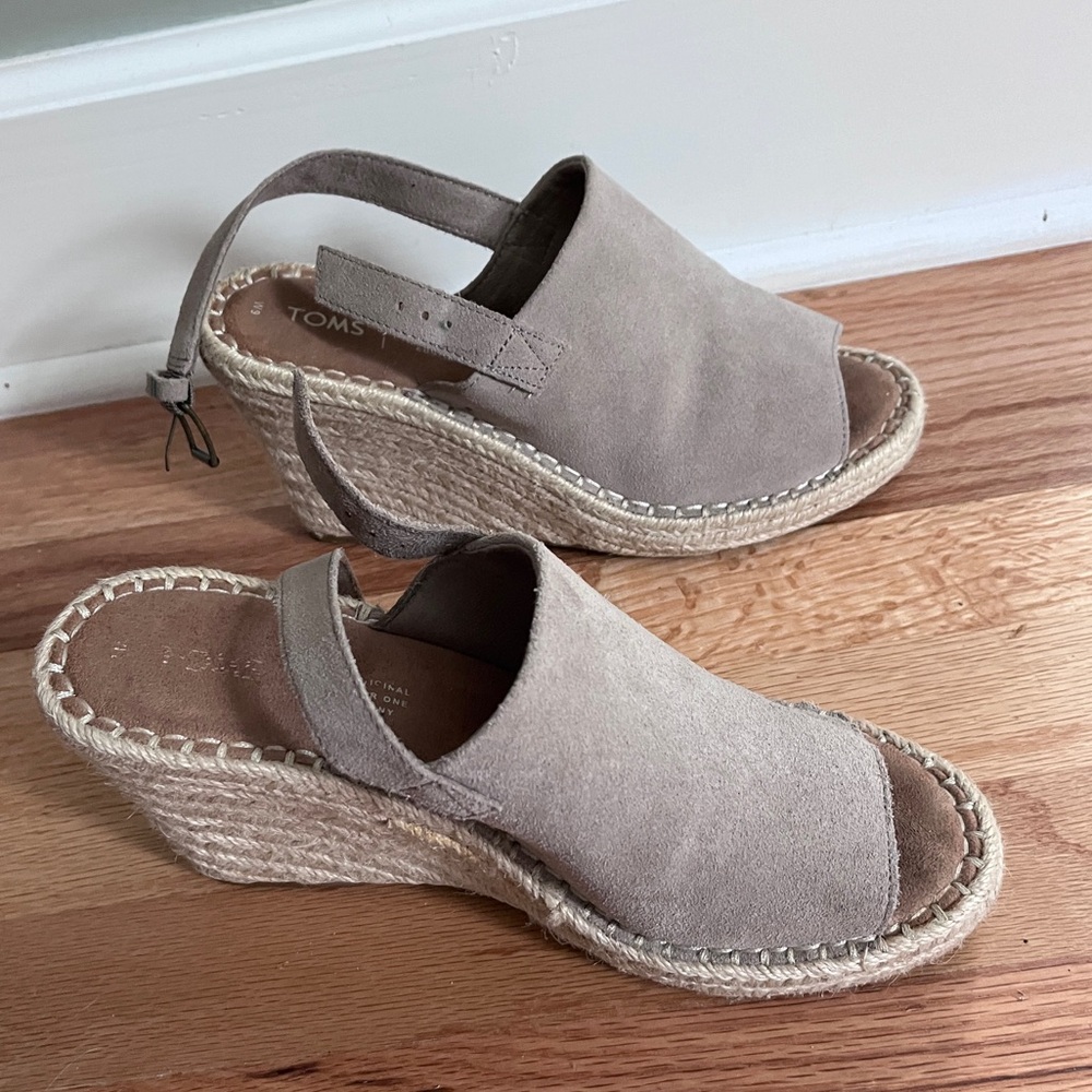 Toms Monica Wedge Heel Natural Womens Size 9